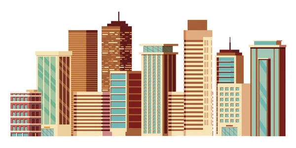 Bâtiments métropole paysage urbain scène — Image vectorielle