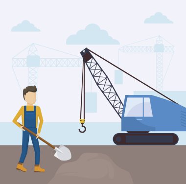 İnşaat vinç kamyon simgenin altında