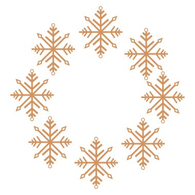 Noel altın çelengi kar taneleri dekorasyon