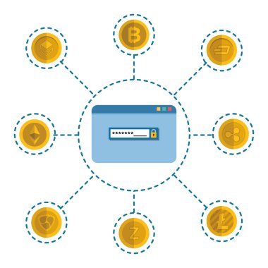 Web sayfası şablonu sanal sikkeleri ile