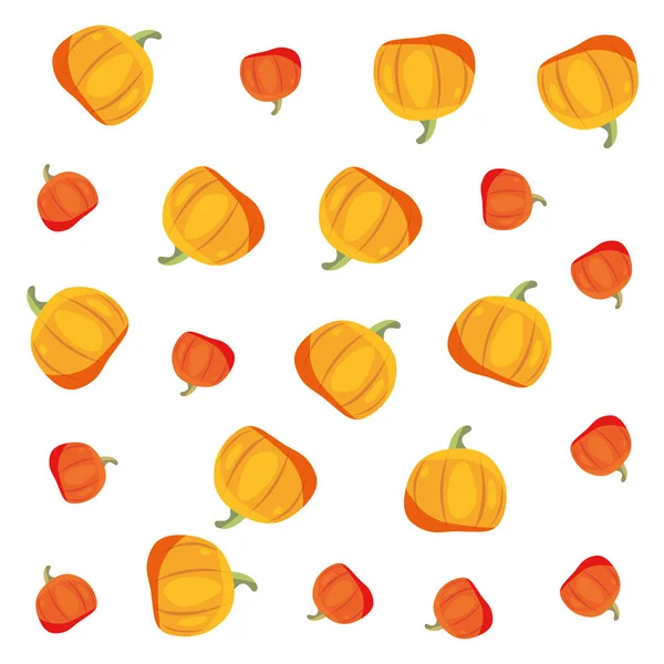 Calabazas amarillas y naranjas decoración fondo — Vector de stock