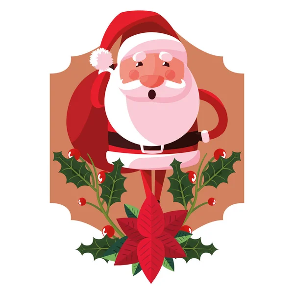 クリスマス サンタ クロース装飾ラベル — ストックベクタ