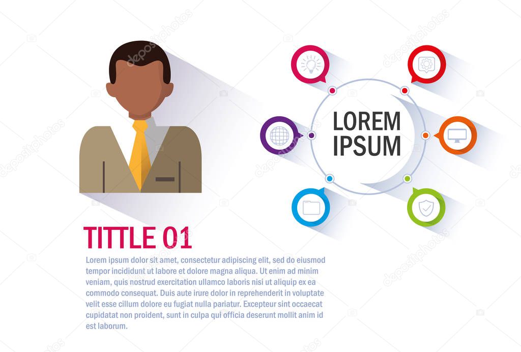 businessman with infographic and business icons