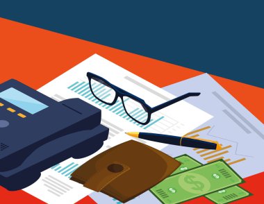 Ofis ekipmanları iş yerinde sahne