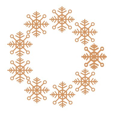 Noel altın çelengi kar taneleri dekorasyon