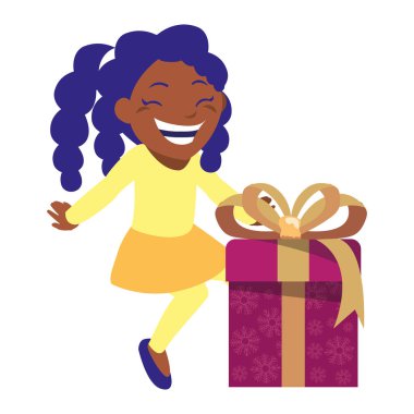 hediye kutusu kutlama ile mutlu kız
