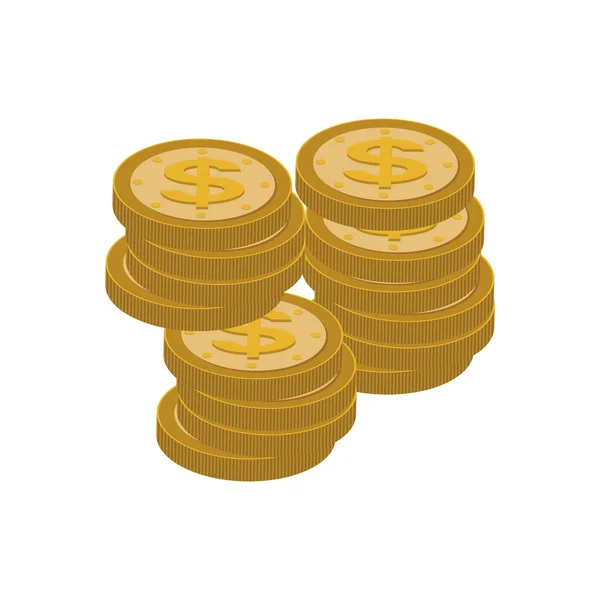 Coins cash money icon — Stock Vector