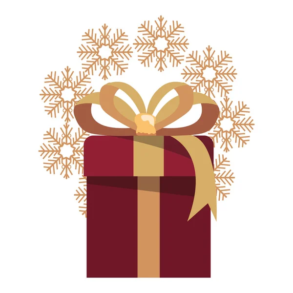 Christmas gift box sneeuwvlok — Stockvector