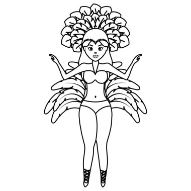 güzel Brezilyalı garota karakter