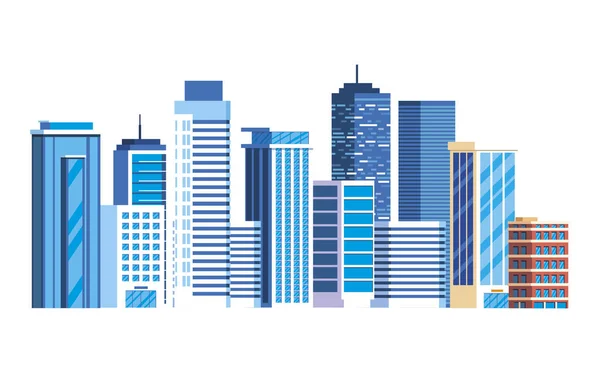 Byggnader metropolis stadsbilden scen — Stock vektor