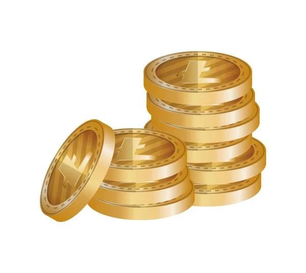 Kupie monety z litecoin — Wektor stockowy