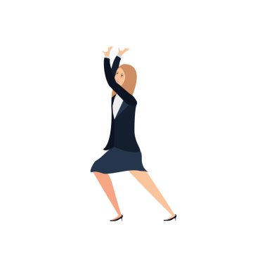 iş kadını ile eller yukarı