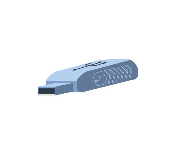 Ikona na białym tle pamięci USB — Wektor stockowy