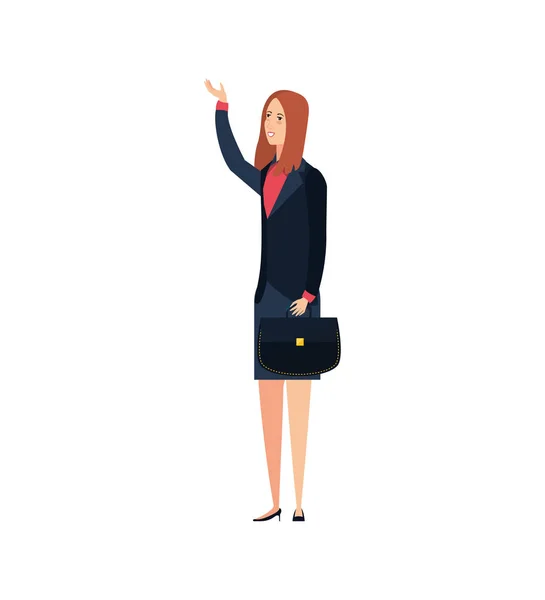 Femme d'affaires élégante avec portefeuille — Image vectorielle
