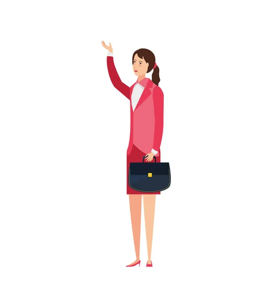 Mujer de negocios elegante con cartera — Vector de stock