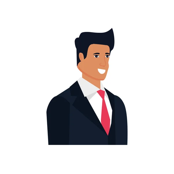 Hombre de negocios elegante carácter avatar — Vector de stock