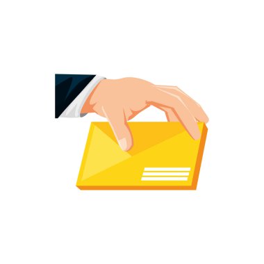 el ile zarf posta izole simgesi