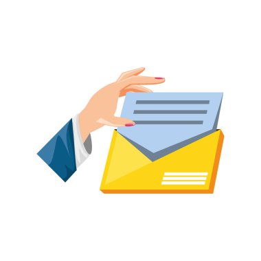 el ile zarf posta izole simgesi