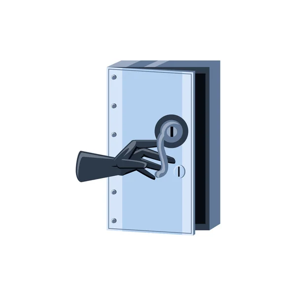 Safe-Box-Sicherheit mit Handschuh-Icon — Stockvektor