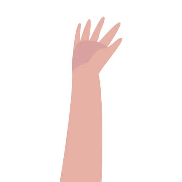 Raised hand showing fingers — Stock Vector
