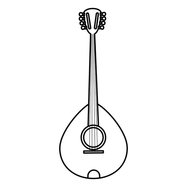 Instrument buzuky icône isolée — Image vectorielle