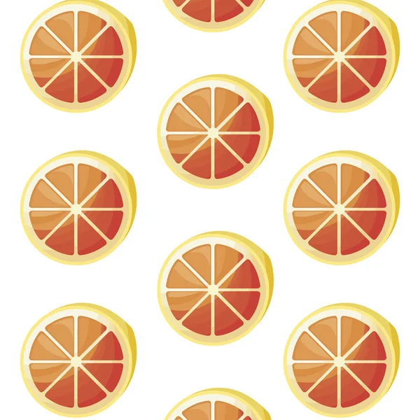 Patrón de la mitad de las naranjas frescas — Vector de stock