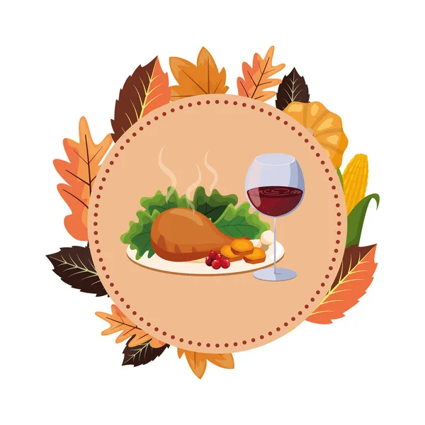 Happy thanksgiving fira — Stock vektor