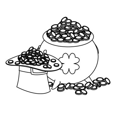 Saint patrick kazan hazine sikke ve elf şapka ile