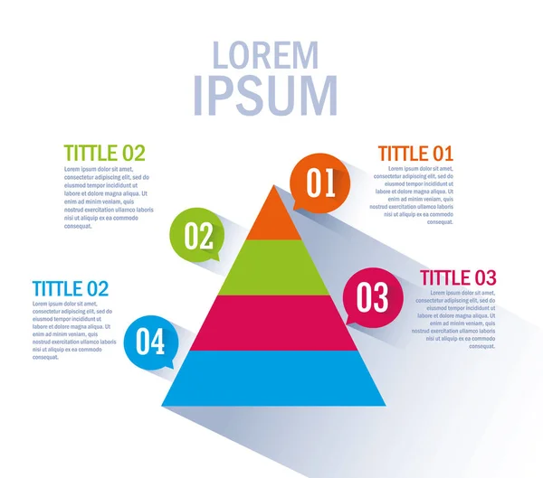 Pyramid med infografik och siffror — Stock vektor