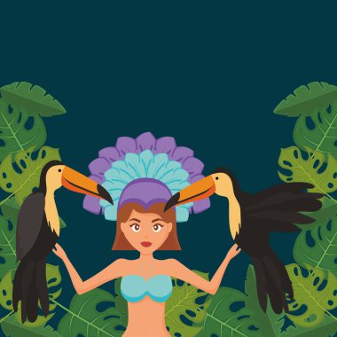 tucans ile güzel Brezilyalı garota