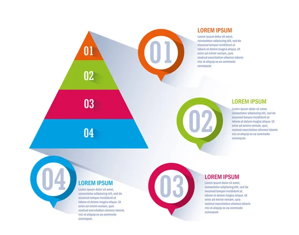 Pirámide con infografías y números — Vector de stock