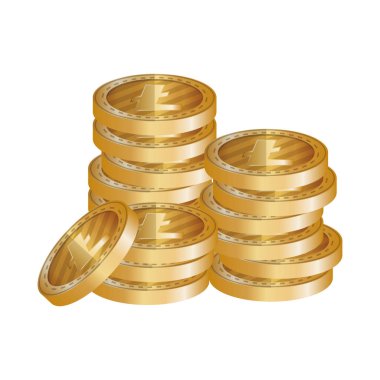 yığın paralar ile litecoins