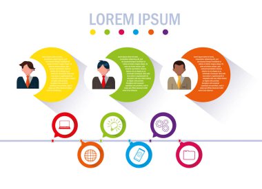 Infographic ve iş simgeleri ile businesmen