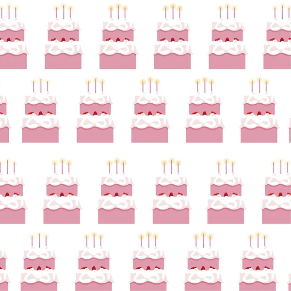 Süße Kuchen Geburtstagsmuster — Stockvektor