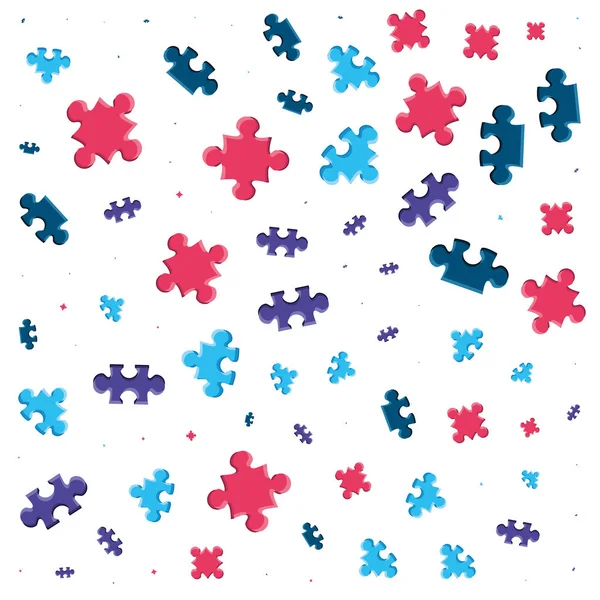 Vzor puzzle kousky izolovaných ikony — Stockový vektor