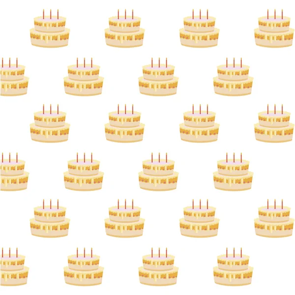 Süße Kuchen Geburtstagsmuster — Stockvektor
