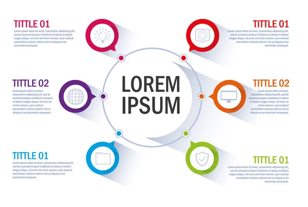 Infographic ile iş ikonları/simgeleri — Stok Vektör