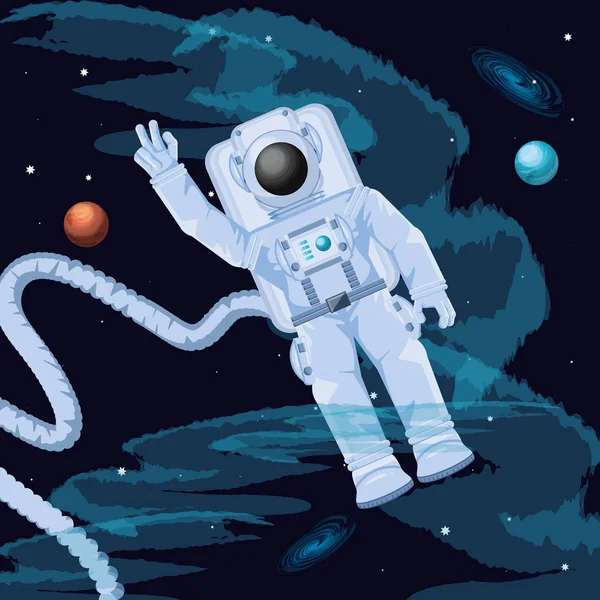 Astronaut i rymdkaraktären — Stock vektor