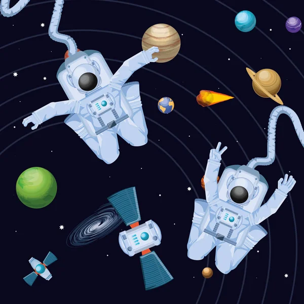 Astronauten im Weltraum — Stockvektor