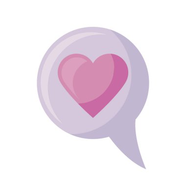 kalp sevgi ile konuşma balonu