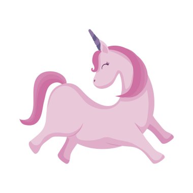 şirin tek boynuzlu at hayvan izole simgesi