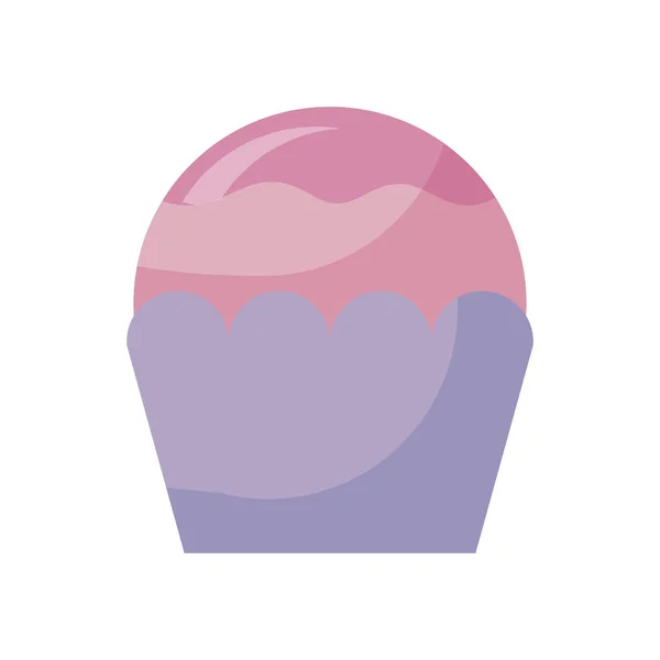 Délicieux cupcake icône isolée — Image vectorielle