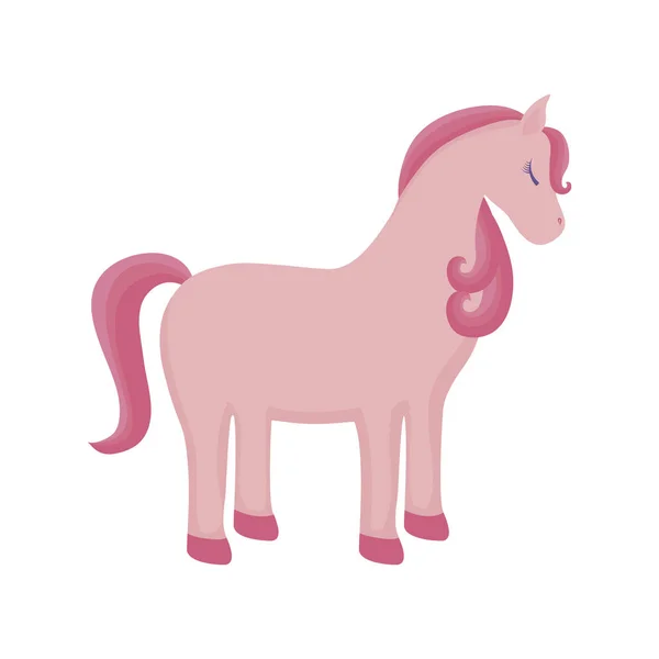 Ikon unicorn hewan lucu yang terisolasi - Stok Vektor