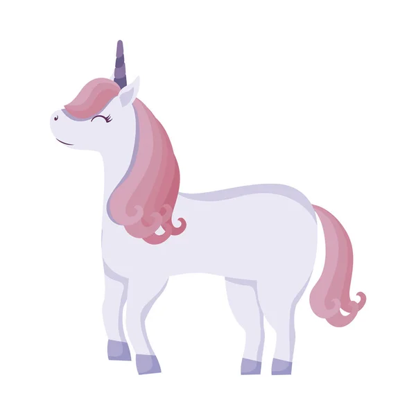 Schattig unicorn dierlijke geïsoleerde pictogram — Stockvector