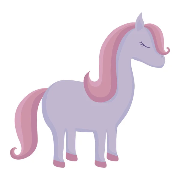 Ikon unicorn hewan lucu yang terisolasi - Stok Vektor