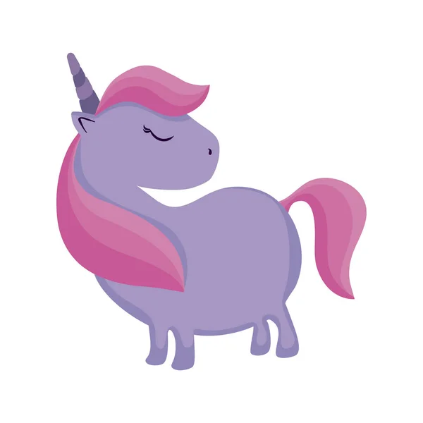 Schattig unicorn dierlijke geïsoleerde pictogram — Stockvector