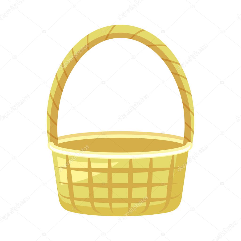 wicker basket isolated icon