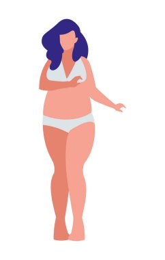 Sağlam kadın iç çamaşırı karakter