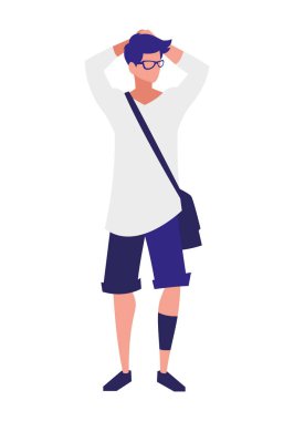 poz modelleme ile genç adam