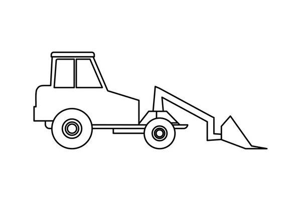 En construction excavatrice véhicule — Image vectorielle